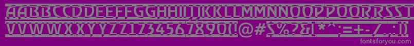 フォントARewindertitulrwd – 紫の背景に灰色の文字