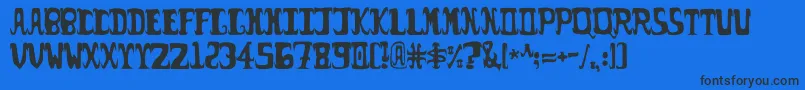 PossumDroppings. Font – Black Fonts on Blue Background