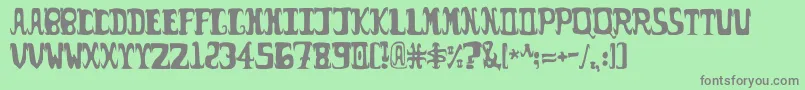 PossumDroppings. Font – Gray Fonts on Green Background