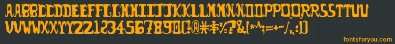 Шрифт PossumDroppings. – оранжевые шрифты на чёрном фоне