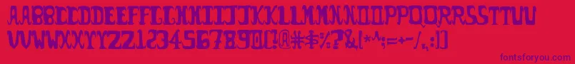 PossumDroppings. Font – Purple Fonts on Red Background