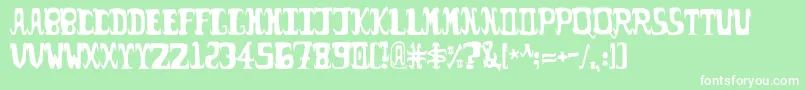 PossumDroppings. Font – White Fonts on Green Background