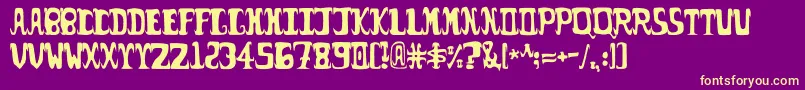 PossumDroppings. Font – Yellow Fonts on Purple Background