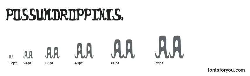PossumDroppings. Font Sizes