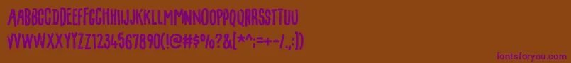 Шрифт FilmgoerDemo – фиолетовые шрифты на коричневом фоне