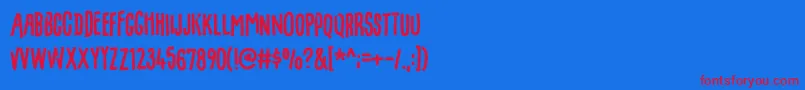 フォントFilmgoerDemo – 赤い文字の青い背景