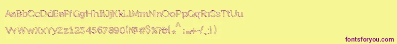 Шрифт Treasurehunt – фиолетовые шрифты на жёлтом фоне