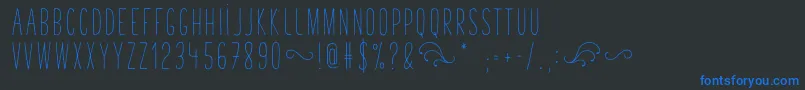 TastyBirdsSans Font – Blue Fonts on Black Background