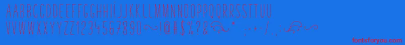 TastyBirdsSans Font – Red Fonts on Blue Background