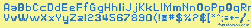 SfPixelateBold Font – Blue Fonts on Yellow Background