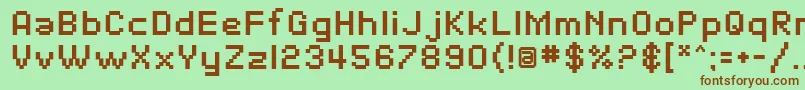 SfPixelateBold Font – Brown Fonts on Green Background