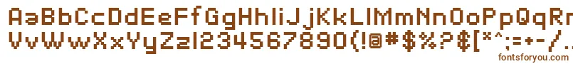 SfPixelateBold Font – Brown Fonts on White Background
