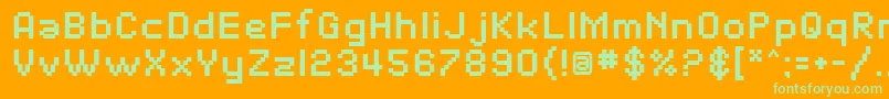 SfPixelateBold Font – Green Fonts on Orange Background
