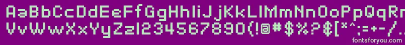 SfPixelateBold Font – Green Fonts on Purple Background