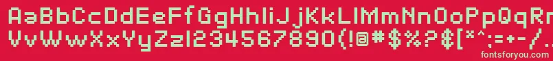 SfPixelateBold Font – Green Fonts on Red Background