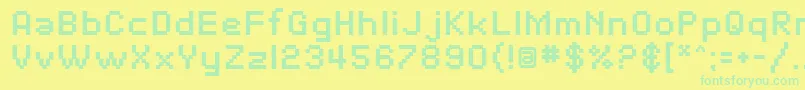 フォントSfPixelateBold – 黄色い背景に緑の文字
