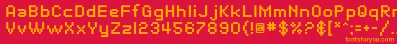 SfPixelateBold Font – Orange Fonts on Red Background