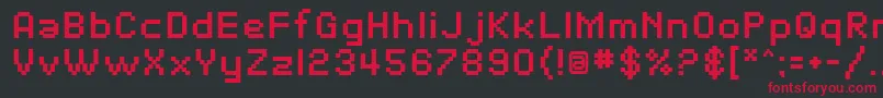 Czcionka SfPixelateBold – czerwone czcionki na czarnym tle
