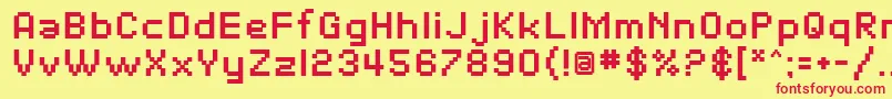 SfPixelateBold Font – Red Fonts on Yellow Background