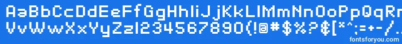 SfPixelateBold Font – White Fonts on Blue Background
