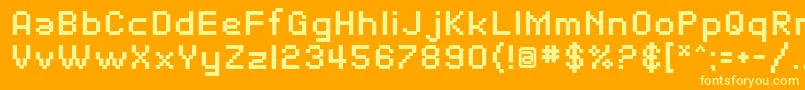 Czcionka SfPixelateBold – żółte czcionki na pomarańczowym tle