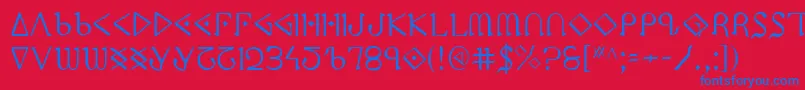 Ppress Font – Blue Fonts on Red Background