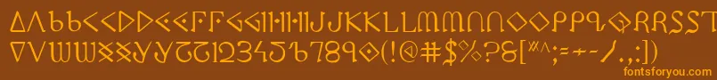 Ppress Font – Orange Fonts on Brown Background