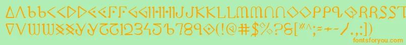 Ppress Font – Orange Fonts on Green Background