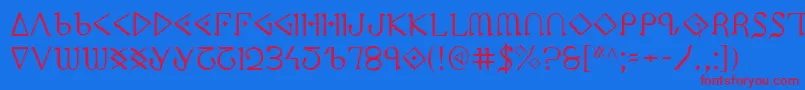 Ppress Font – Red Fonts on Blue Background