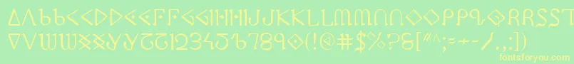 Ppress Font – Yellow Fonts on Green Background