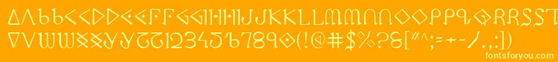 Ppress Font – Yellow Fonts on Orange Background