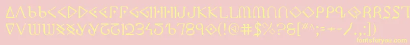 Ppress Font – Yellow Fonts on Pink Background