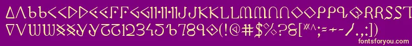 Ppress Font – Yellow Fonts on Purple Background