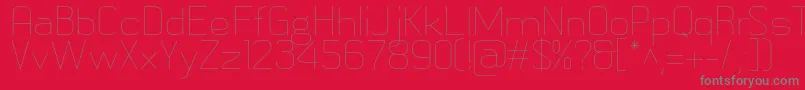 MetricnavyThin Font – Gray Fonts on Red Background