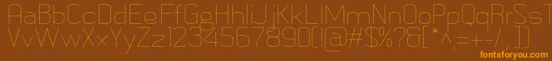 MetricnavyThin Font – Orange Fonts on Brown Background