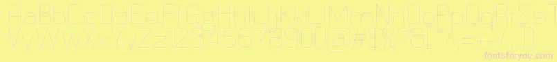 MetricnavyThin-fontti – vaaleanpunaiset fontit keltaisella taustalla