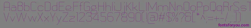 MetricnavyThin-fontti – violetit fontit harmaalla taustalla