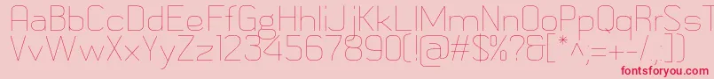 MetricnavyThin-Schriftart – Rote Schriften auf rosa Hintergrund