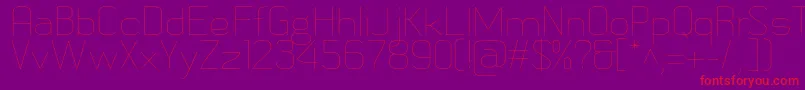 MetricnavyThin Font – Red Fonts on Purple Background