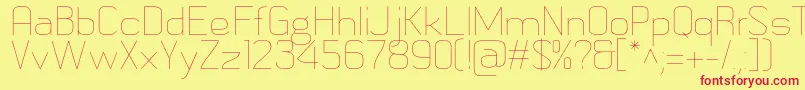 MetricnavyThin Font – Red Fonts on Yellow Background