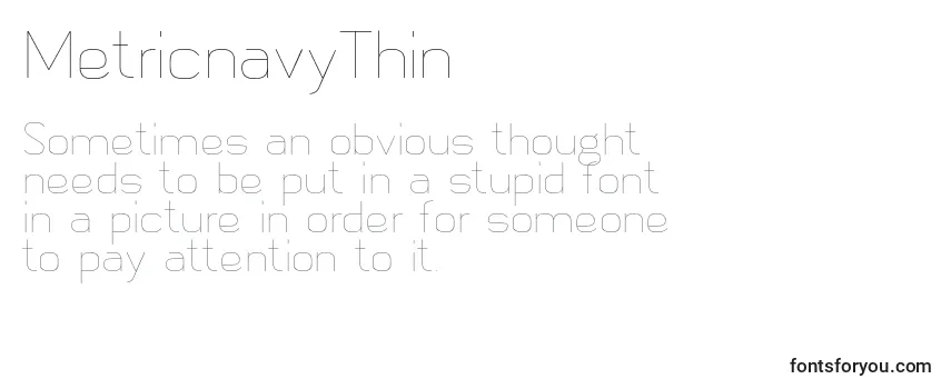 Review of the MetricnavyThin Font