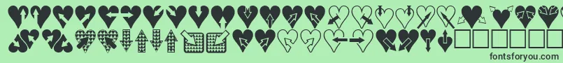 Heartsnarrows Font – Black Fonts on Green Background