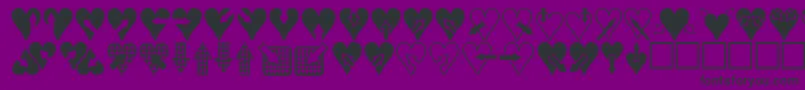 fuente Heartsnarrows – Fuentes Negras Sobre Fondo Morado