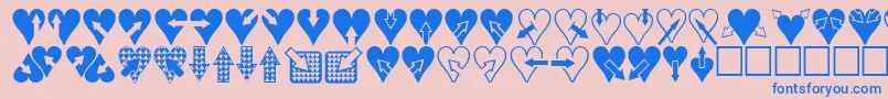 fuente Heartsnarrows – Fuentes Azules Sobre Fondo Rosa