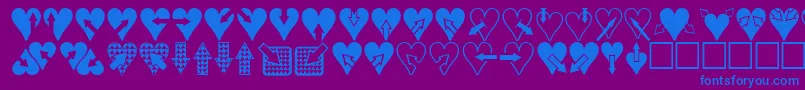 Heartsnarrows Font – Blue Fonts on Purple Background