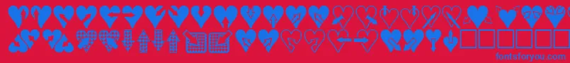 Heartsnarrows-fontti – siniset fontit punaisella taustalla