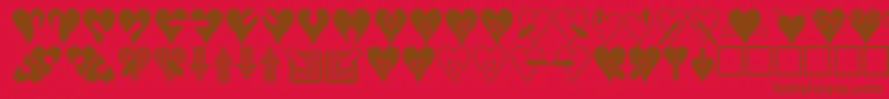 Fonte Heartsnarrows – fontes marrons em um fundo vermelho