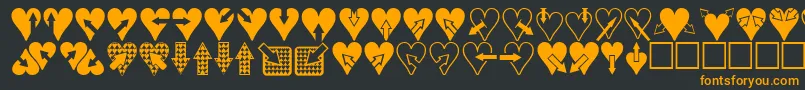 Heartsnarrows Font – Orange Fonts on Black Background