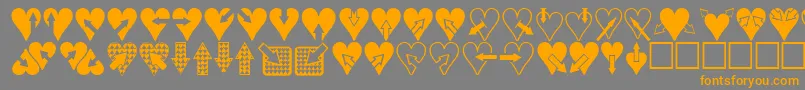 Heartsnarrows Font – Orange Fonts on Gray Background