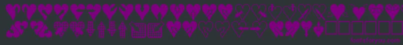 Heartsnarrows-fontti – violetit fontit mustalla taustalla